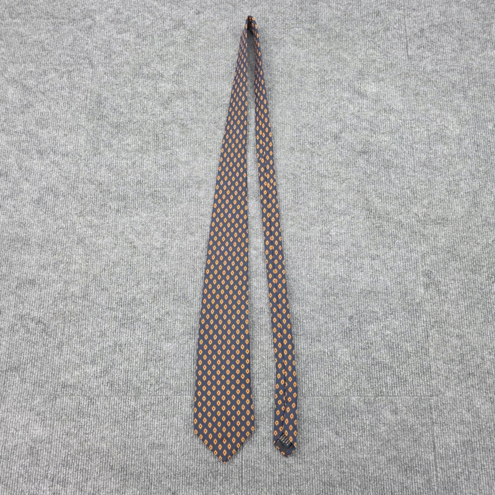 Brooks Brothers Makers Navy Blue Silk Medallion Geometric Necktie Made in USA
